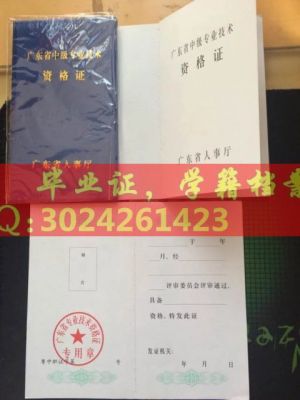 广东省老版中级资格证书职称证